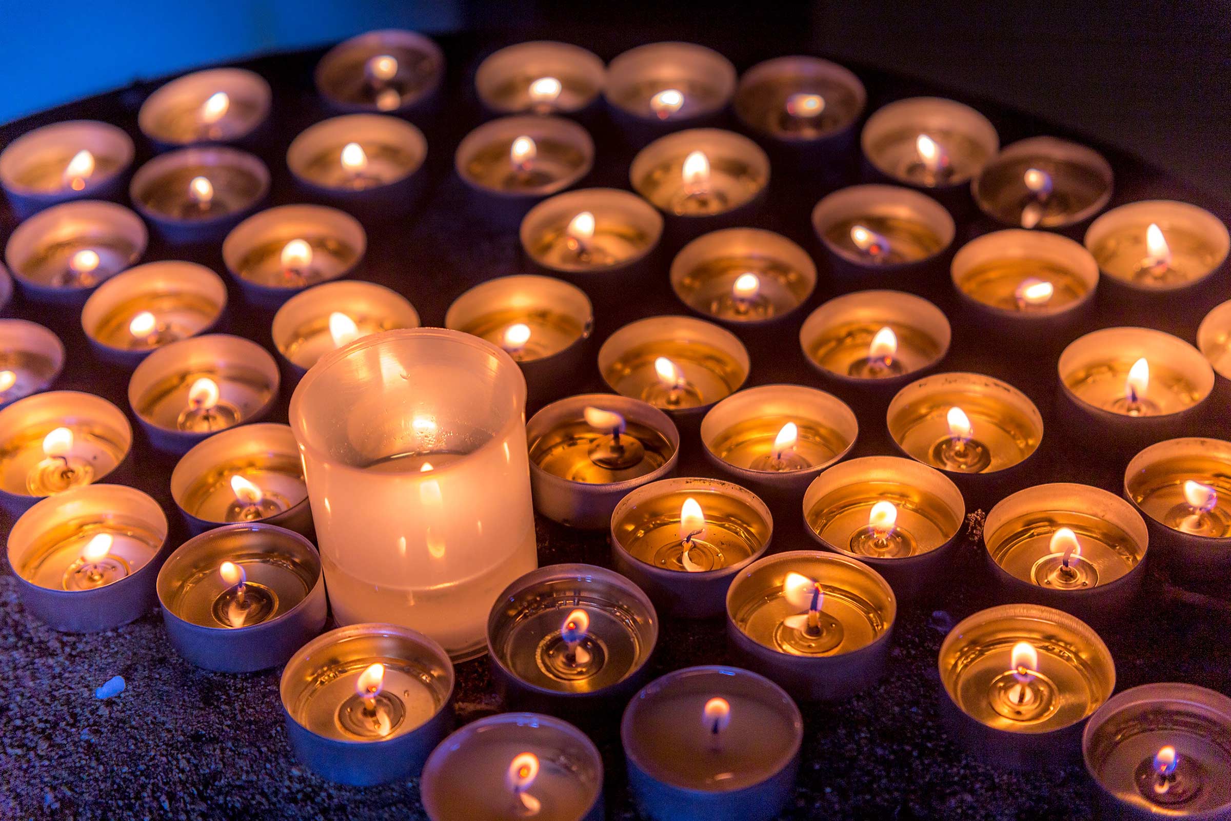 Grouping of beautiful candles